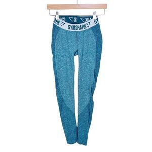 Gymshark Flex Seamless Leggings Workout Tights Heathered Blue Teal size S